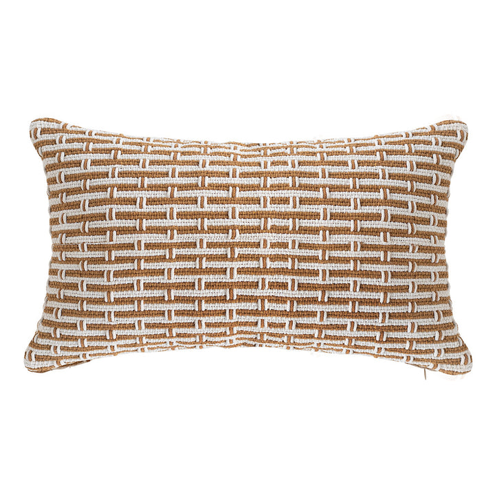 Woven cushion cover in braided look with hidden zipper