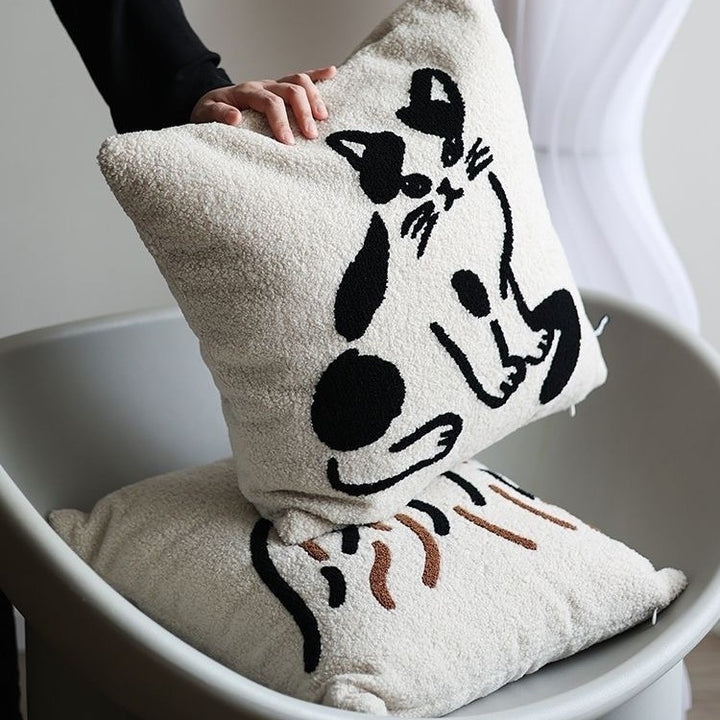 Cat-Themed Decorative Pillow