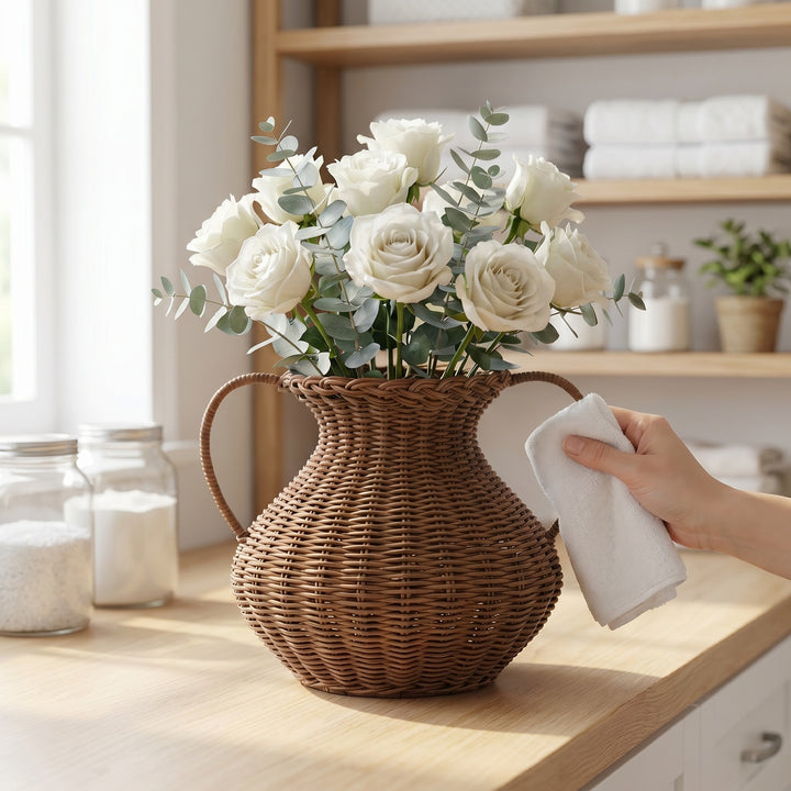 Handwoven decoration bouquet holder