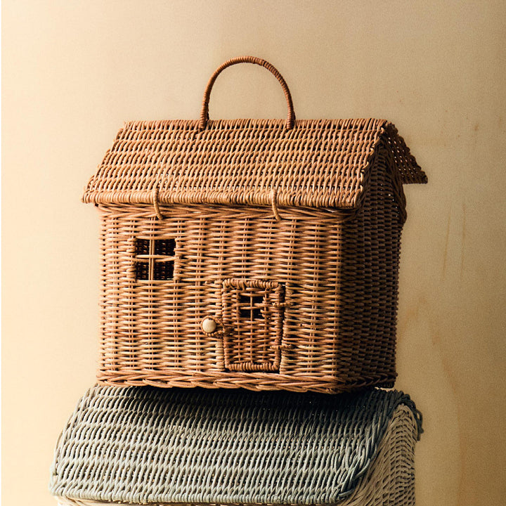Playful storage basket in house design