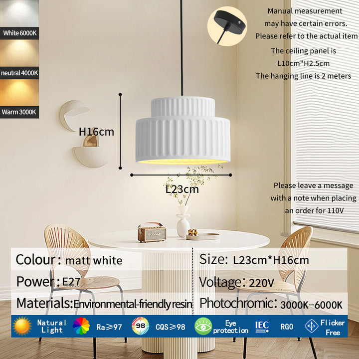 Contemporary ribbed pendant light