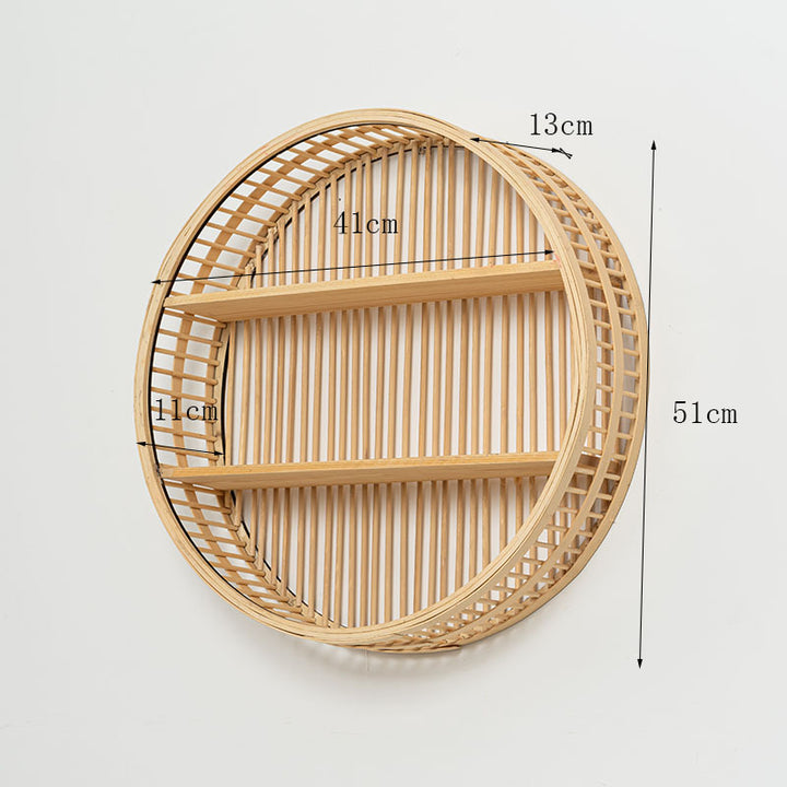 Wall shelf made of natural rattan