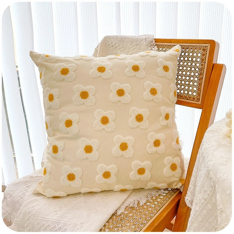 Textured Floral Accent Throw Pillow