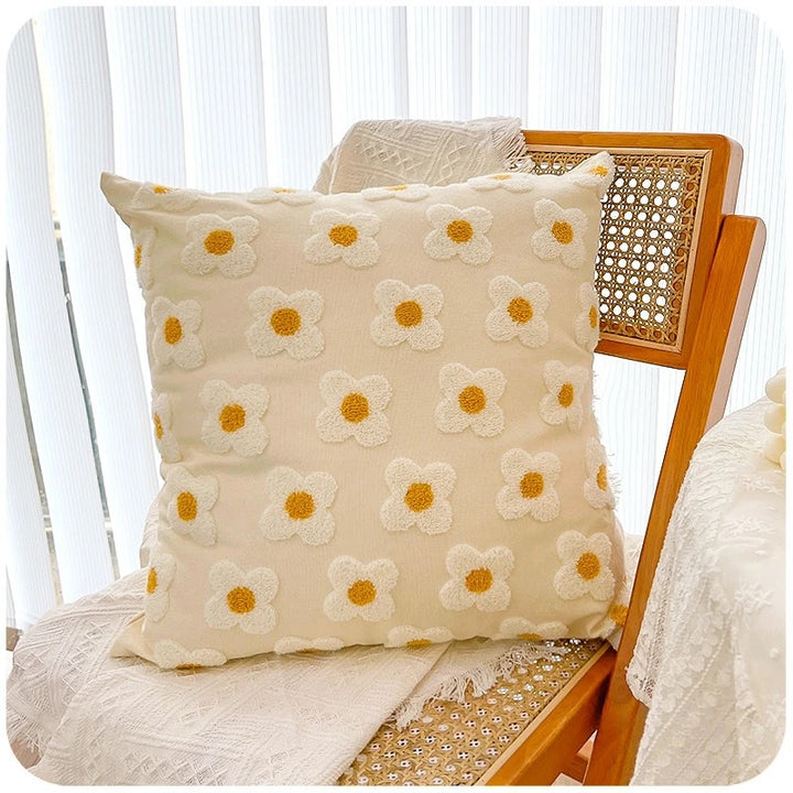 Textured Floral Accent Throw Pillow
