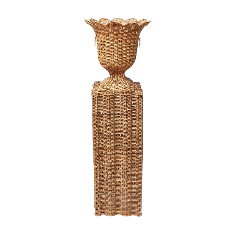 Decorative plant pot stand made of woven material