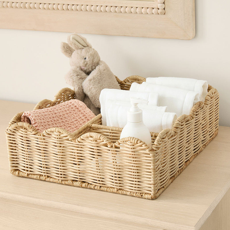 Stylish organizer basket with wavy edge