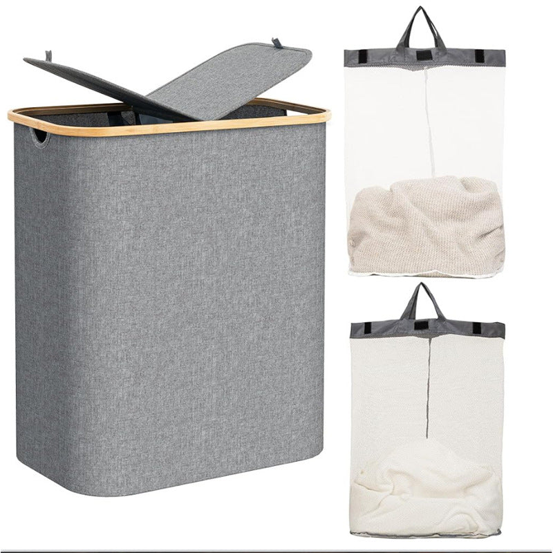 Laundry basket with practical lid and carrying handles