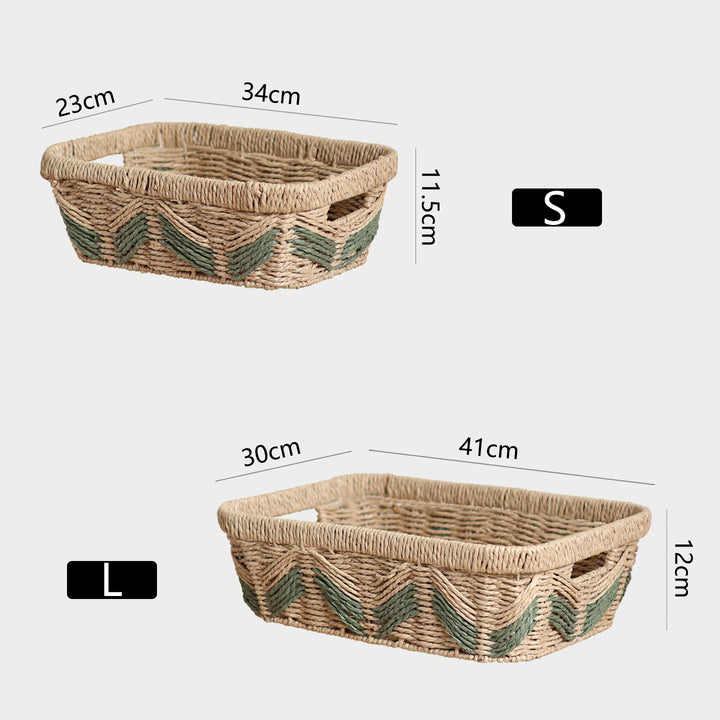 Handmade storage basket with decorative pattern