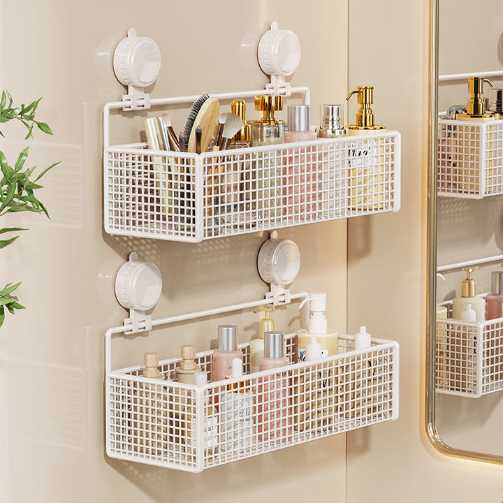 Suction-Mount Vertical Mesh Cosmetic & Toiletry Organizer