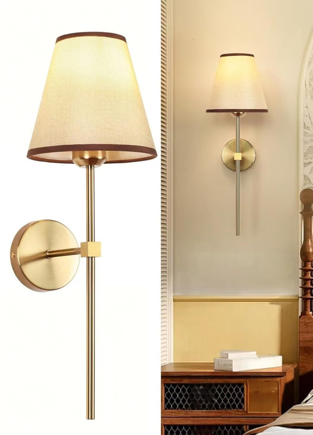 Modern pleated shade wall lamp