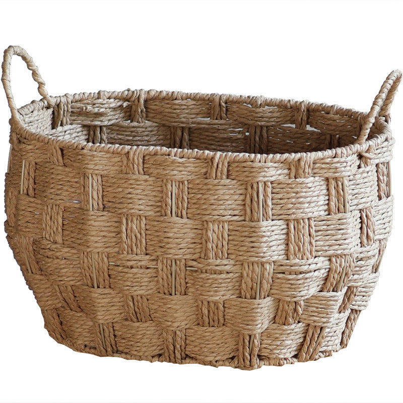 Storage baskets made of woven natural material