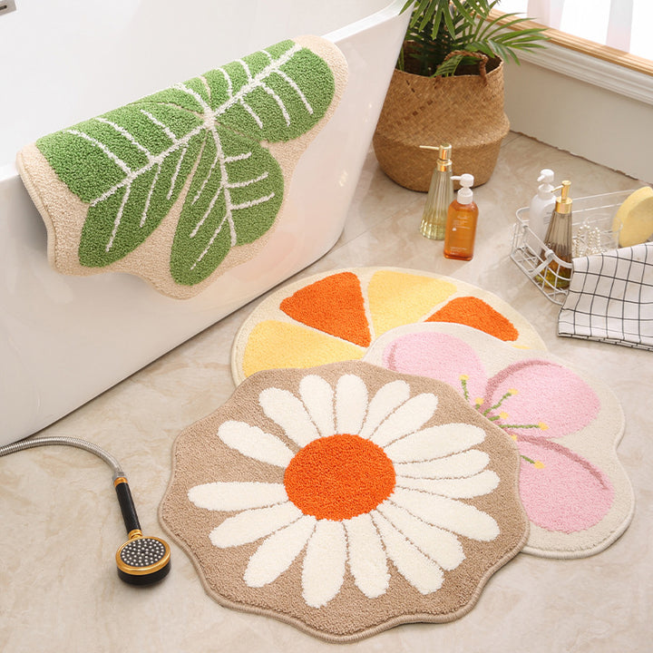 Floral Shape Bath Mat for Bathroom