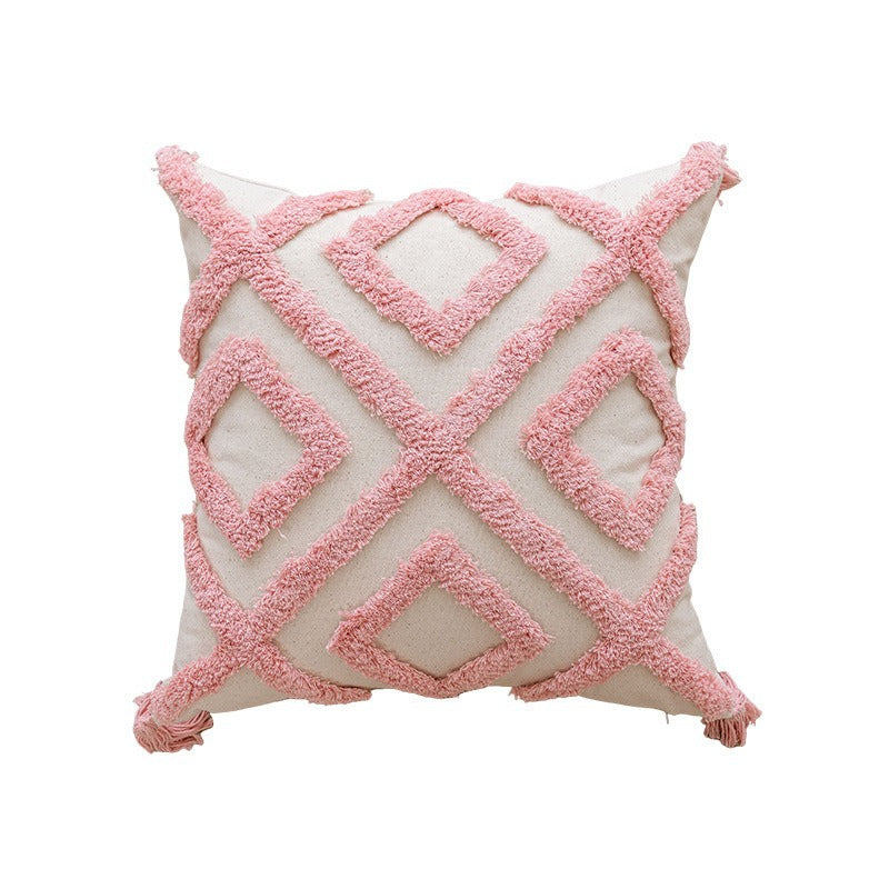 Textured Geometric Pattern Throw Pillow