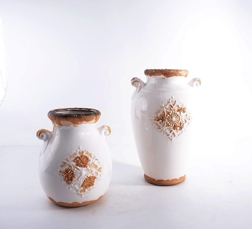 Elegant ceramic vase with decorative pattern