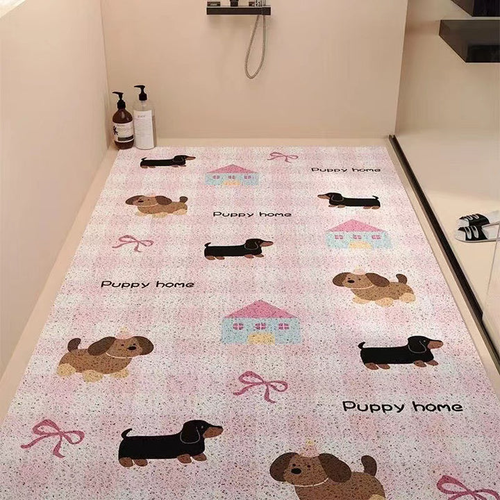 Playful Puppy-Themed Non-Slip Bathroom Mat