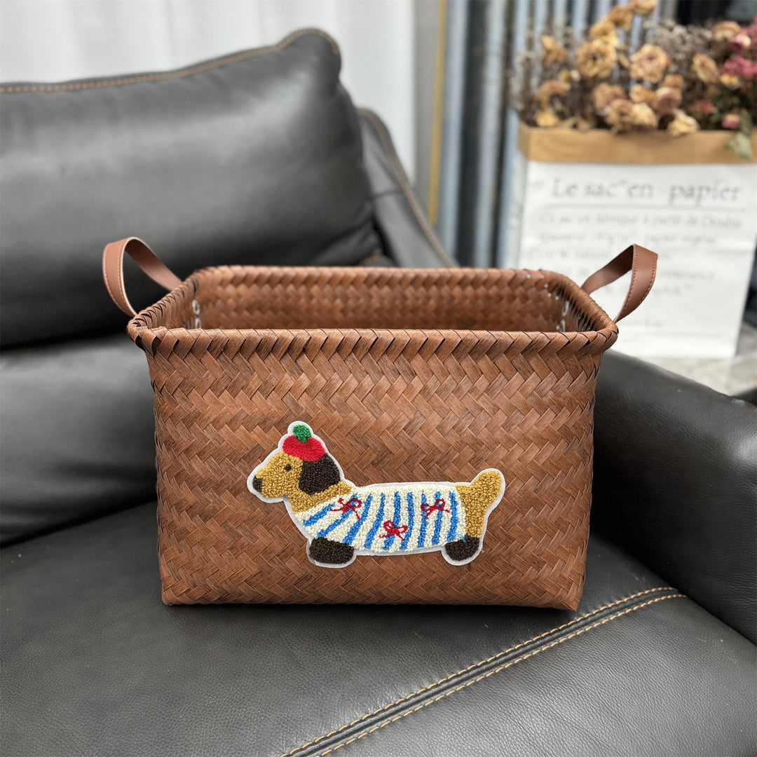 Woven storage basket