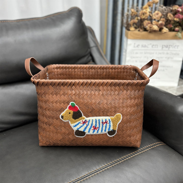 Woven storage basket