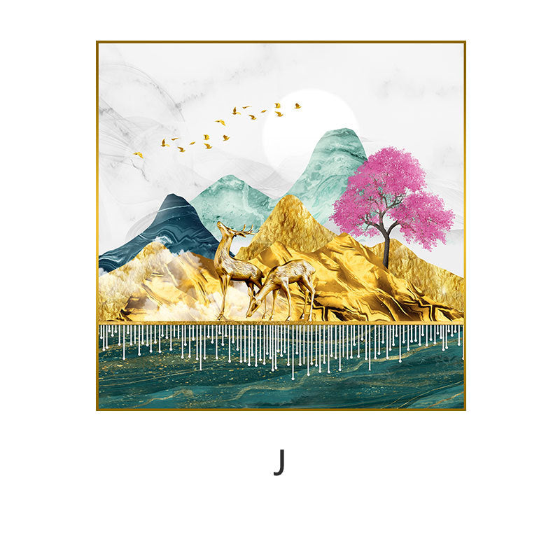 Framed Abstract Mountain Artwork