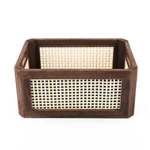 Practical storage basket made of wood