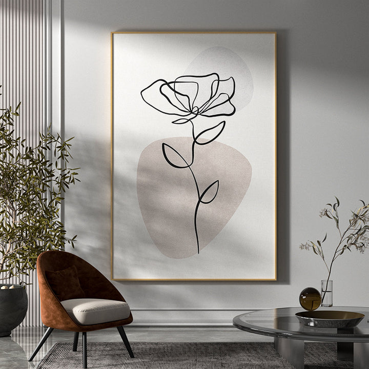 Elegant Line Drawing Floral Wall Art