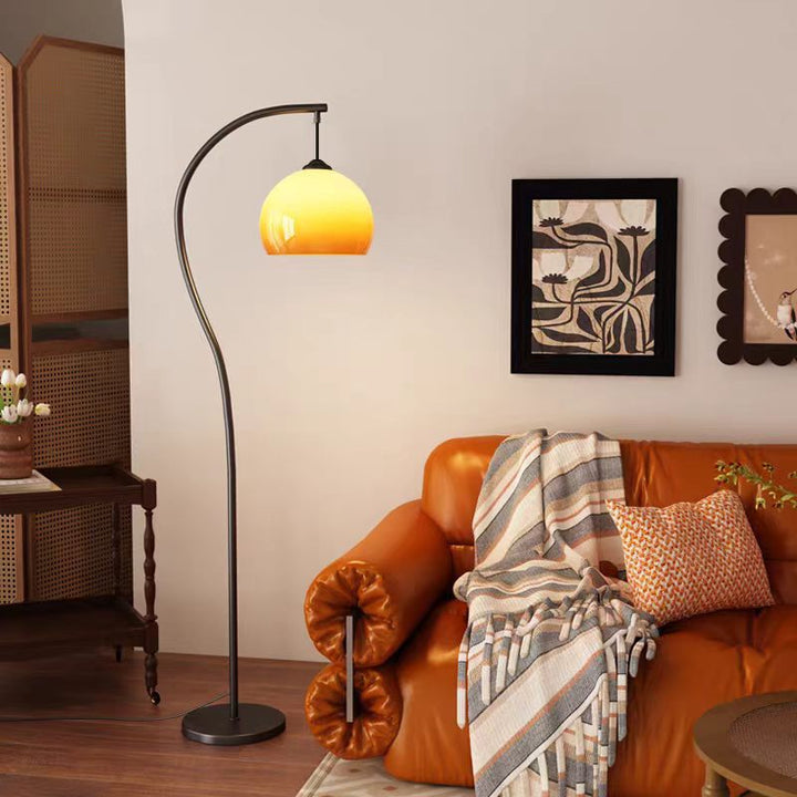 Arc floor lamp with dome shade
