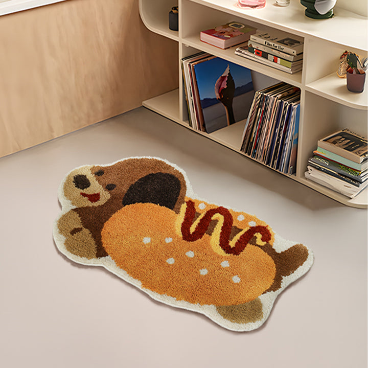 Shaped Dog Design Doormat made of Cotton Tufting with Anti-Slip Backing