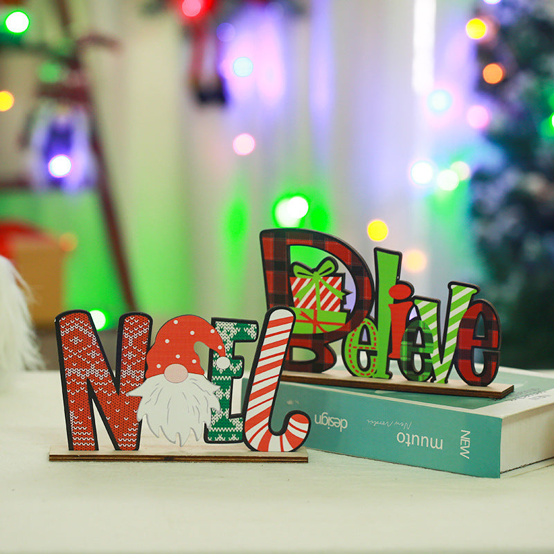 Festive wooden decoration with Christmas motif