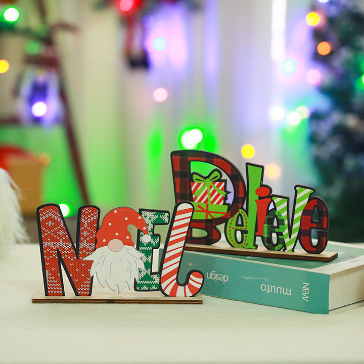 Festive wooden decoration with Christmas motif