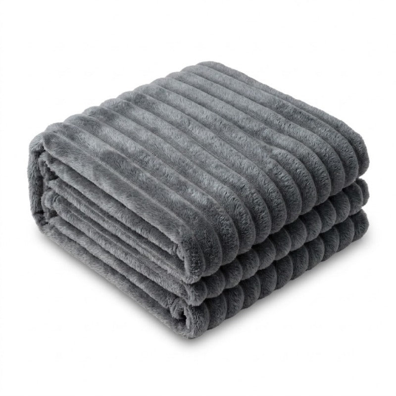 Textured Ribbed Plush Throw