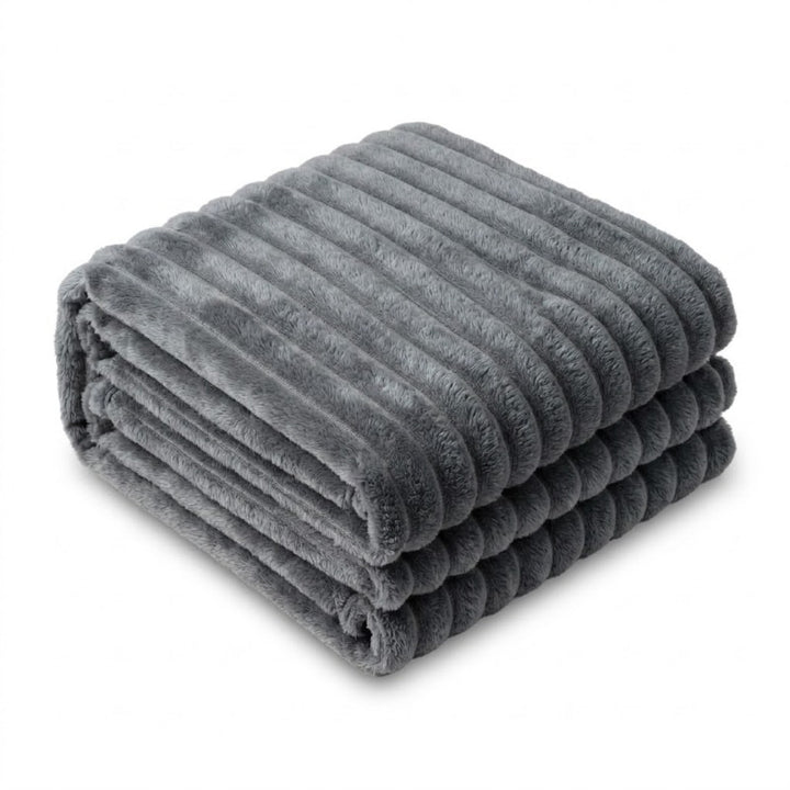 Textured Ribbed Plush Throw
