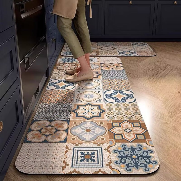 Vintage-Inspired Comfort Kitchen Runner Mat