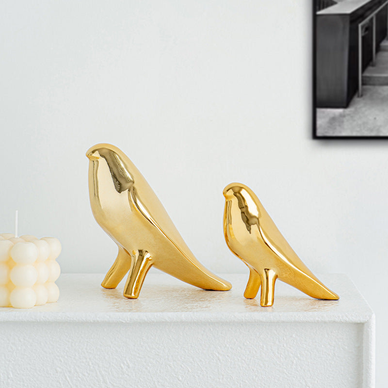 Elegant Artificial Ceramic Bird Sculpture