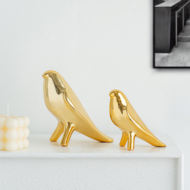 Elegant Artificial Ceramic Bird Sculpture