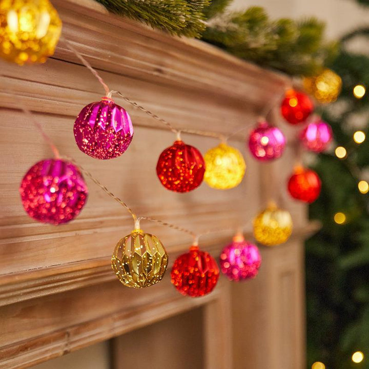 Colored LED Christmas light chain