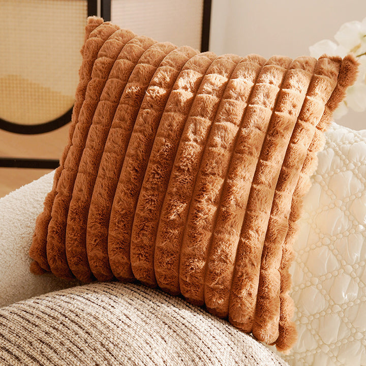 Embroidered Leaf Pattern Decorative Pillow