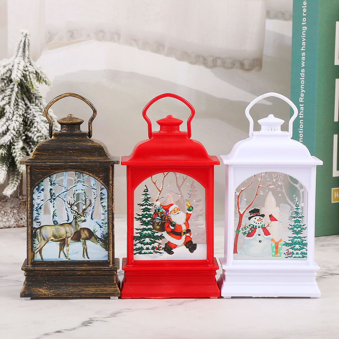 Nostalgic Christmas lantern with Santa motif