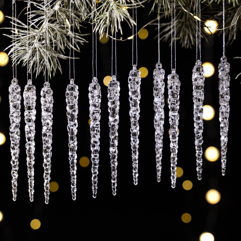 Decorative Christmas tree hangers in icicle shape