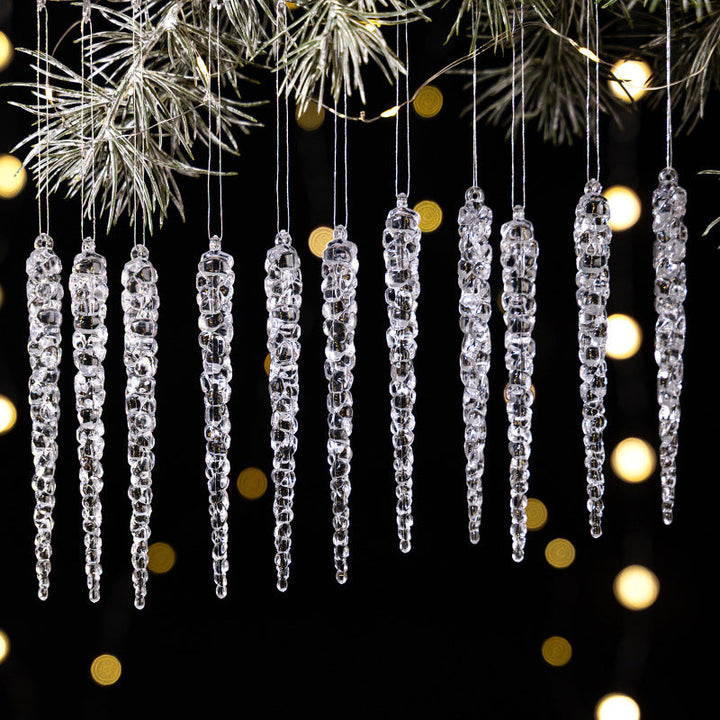 Decorative Christmas tree hangers in icicle shape