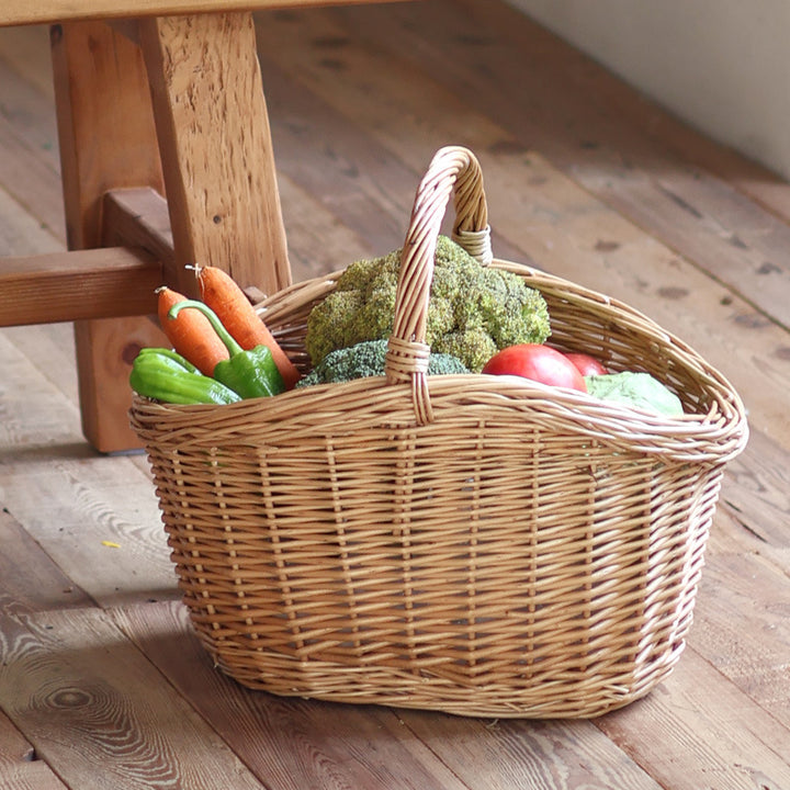 Storage basket made of natural rattan