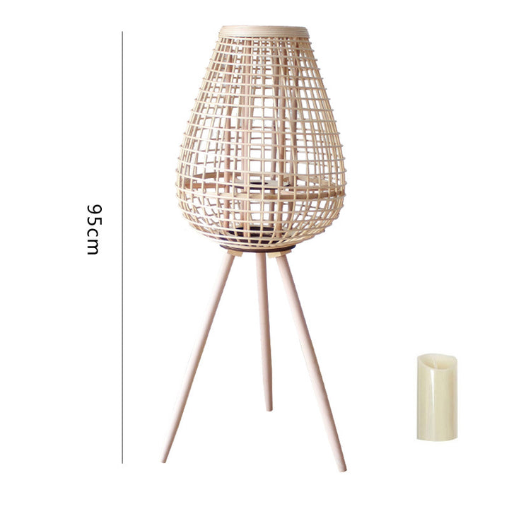 Decorative Rattan Lantern with Carry Handle