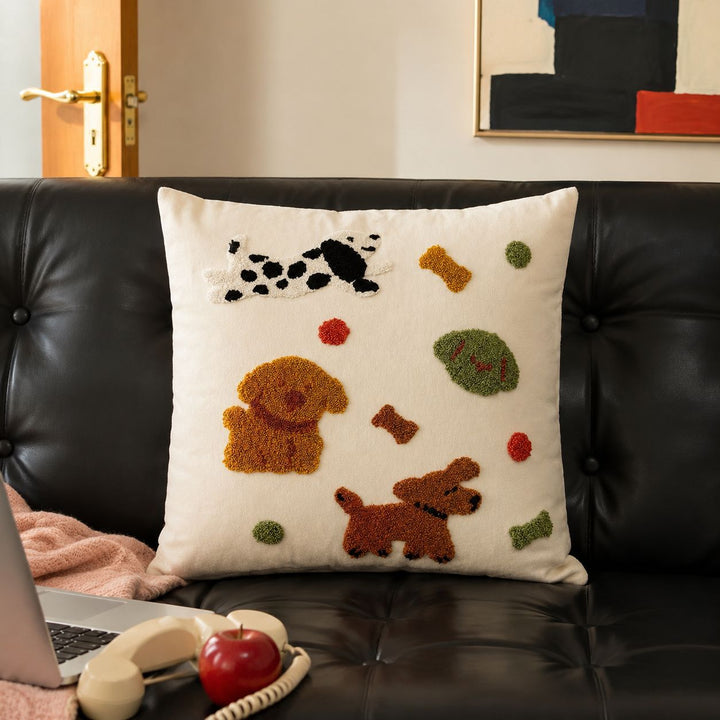 Decorative Dog-Themed Accent Cushion