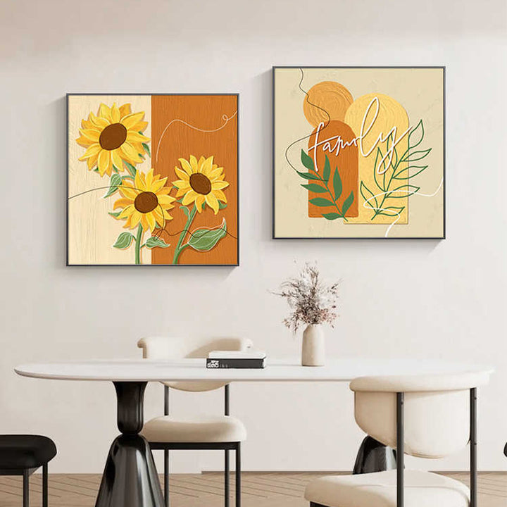 Decorative Framed Sunflower Wall Art