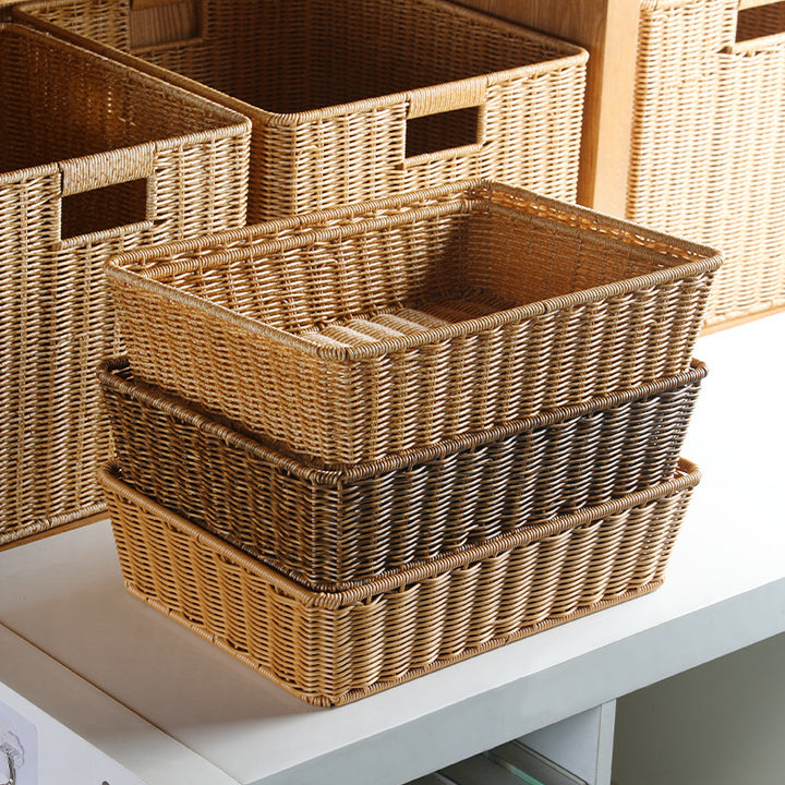 Decorative Woven Rectangular Storage Basket