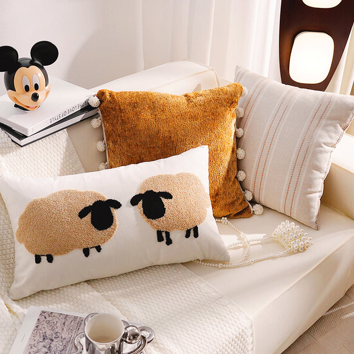 Decorative Sheep-Themed Lumbar Pillow