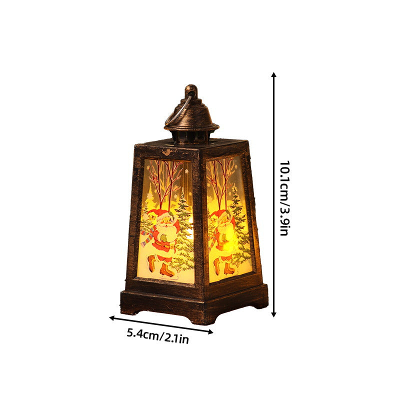 Decorative Christmas lantern with winter motifs