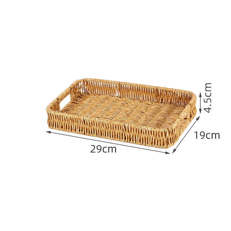 Round Artisan Woven Serving Tray