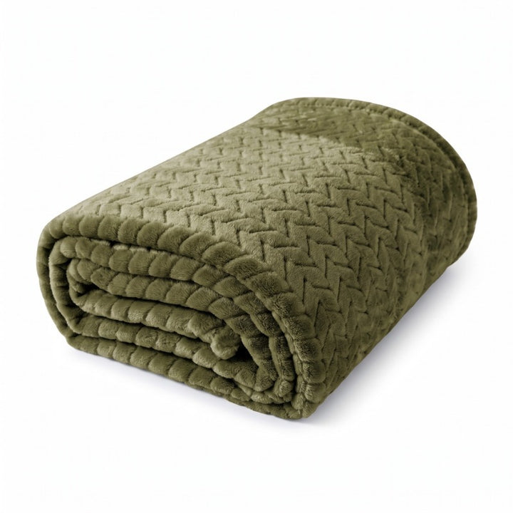 Textured Plush Throw Blanket