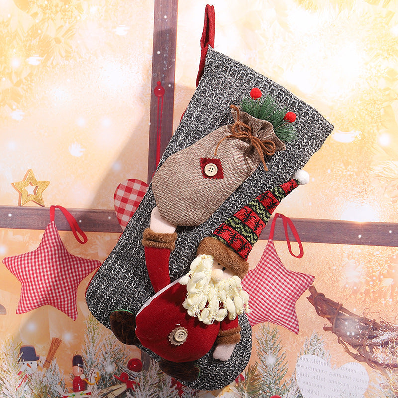 Christmas stocking with festive Gnome motif