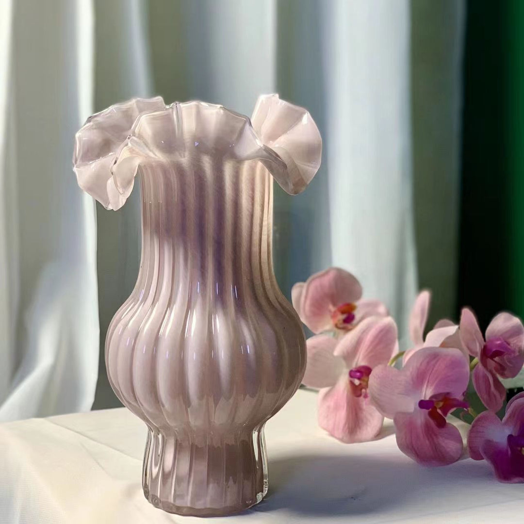 Decorative Fluted Glass Vase