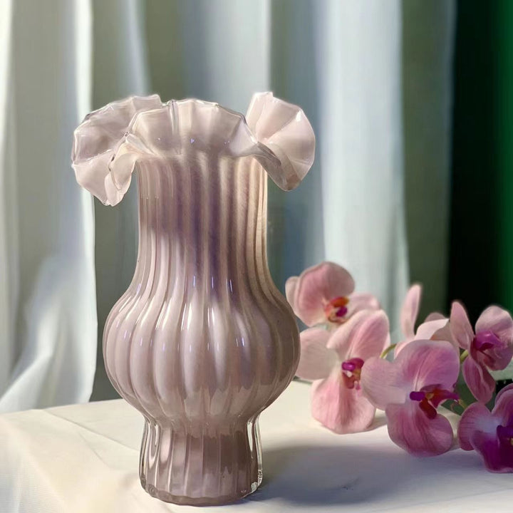 Decorative Fluted Glass Vase